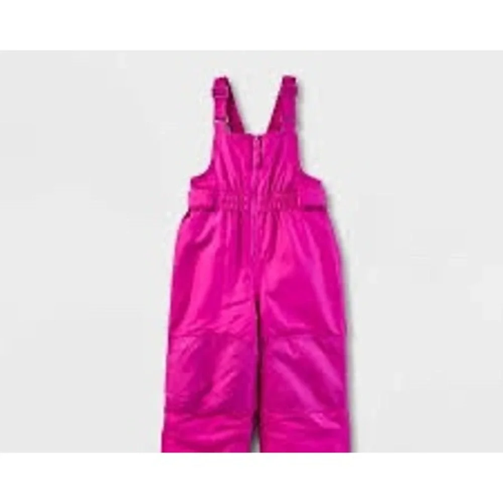 Cat & Jack Toddler Girls Pink Insulated Snow Bibs Overalls Size 2T Winter Pants